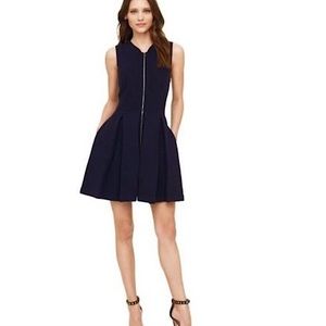 CLUB MONACO Navy Wool Front Zipper Dress SZ 6